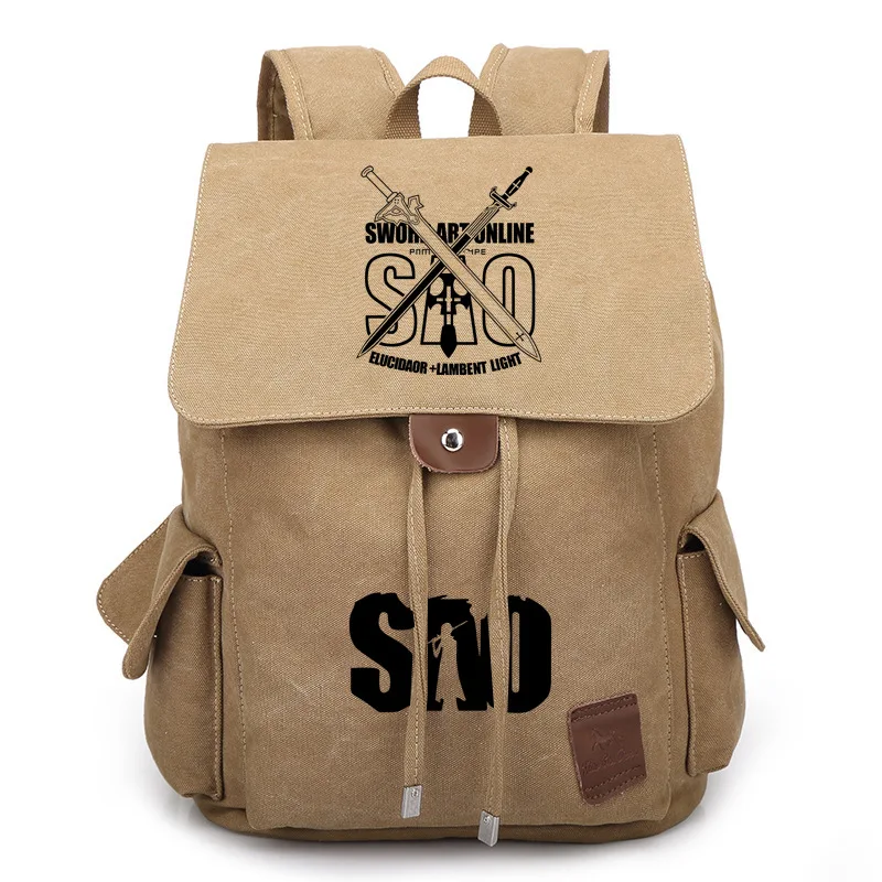 Fashion Boys Girls SAO Sword Art Online Printed Bag Backpack Travel Canvas Book School Men Women Bag Gift