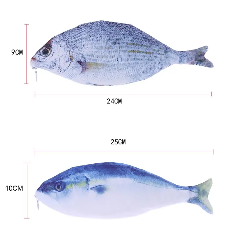 Мужская и женская косметичка на молнии с 3D изображением рыбы, повседневный чехол-карандаш с ручкой, держатель для макияжа, держатель для монет, держатель для телефона, сумочка