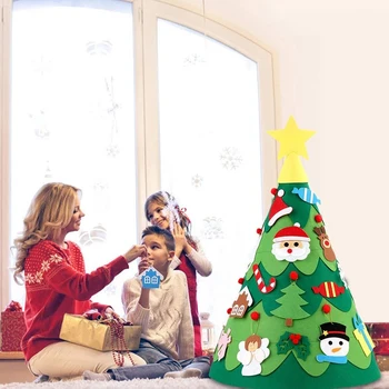 

Felt Christmas Tree Decor Set Santa Claus Snowman Socks DIY Decorative Children Xmas Gift Add Festival Atmosphere Ornaments