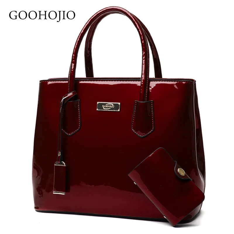 

New Luxury Patent Leather Bags Women Handbags Shoulder Tote Bag Female Messenger Crossboday Bags Famous Brand Set Sac A Main Fem