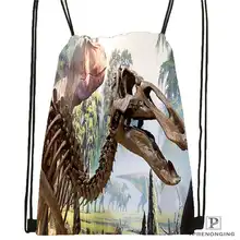 Пользовательские Юрского периода-мир-@ 1 походная сумка на шнурке милый рюкзак для детей(черная спина) 31x40 см#2018611-2(18