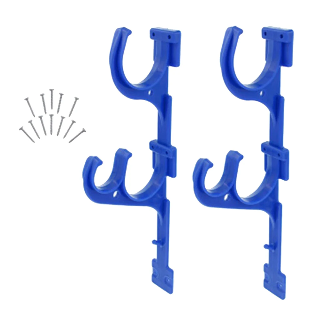 2x Swimming Pool Hook Garden Hanger For Telescoping Pole Brushes, Net Leaf Rakes