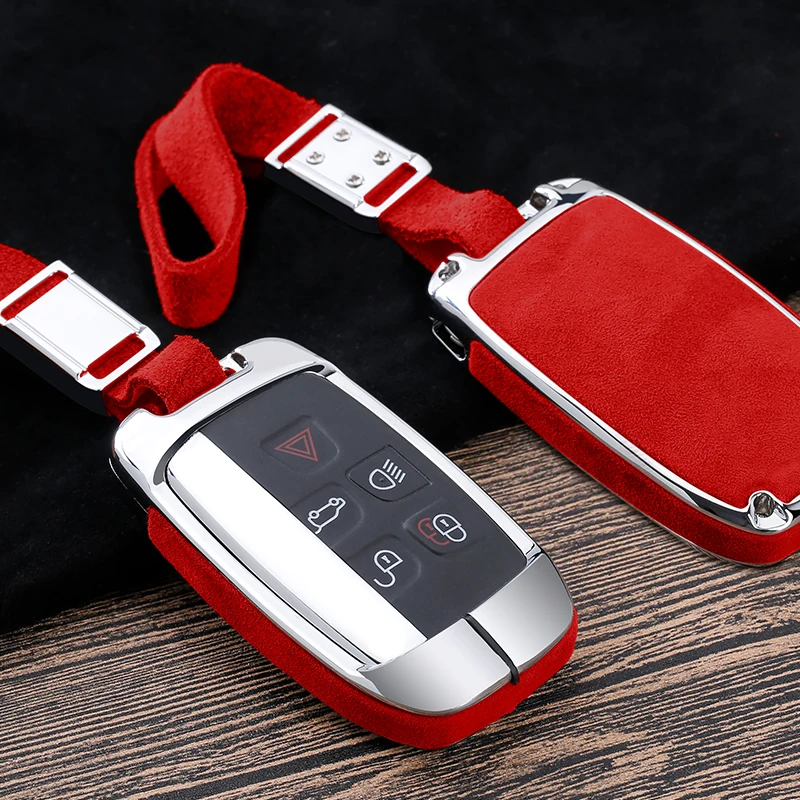 Zinc alloy Artificial fur Car Key Case Cover Shell For Land Rover Range Sport Evoque Freelander 2 Jaguar XE XJL XF C-X16 | Автомобили и