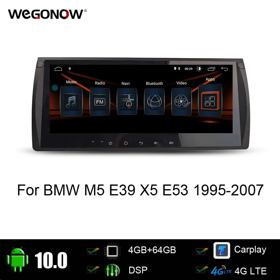 Автомобильный DVD-плеер 10 25 дюймов Android 0 8 ядер 4 Гб ОЗУ 64 ГБ GPS Wi-Fi Bluetooth TPMS carplay радио