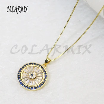 

10 pieces eye pendants crystal charm necklace blue and white crystal accessories crystal jewelry for women 5783