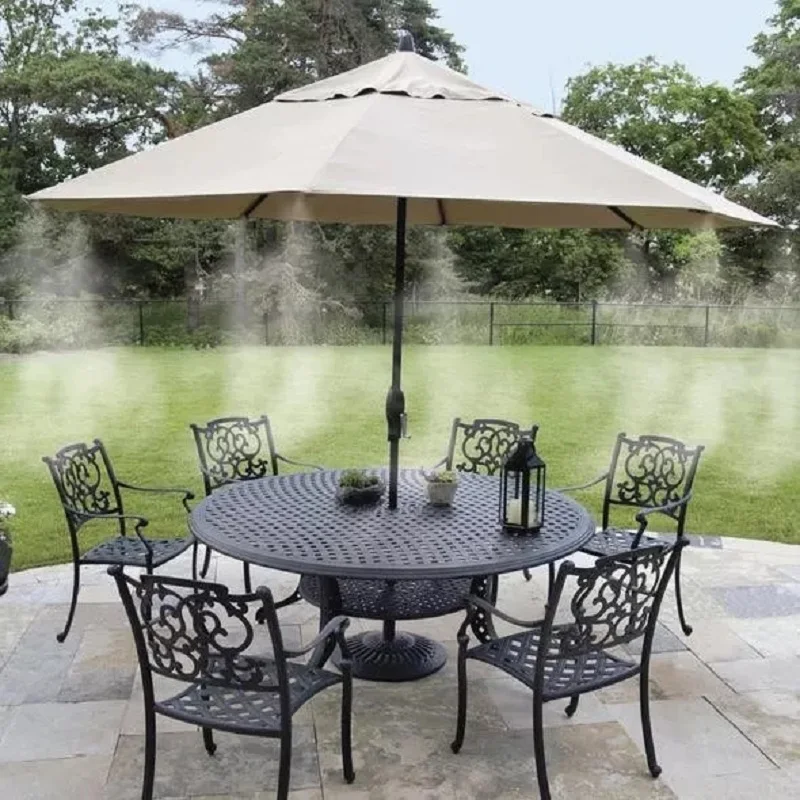 20ft 6M Outdoor Garden Water Misting Cooling System 6 Mist Sprinkler Nozzles Kit 