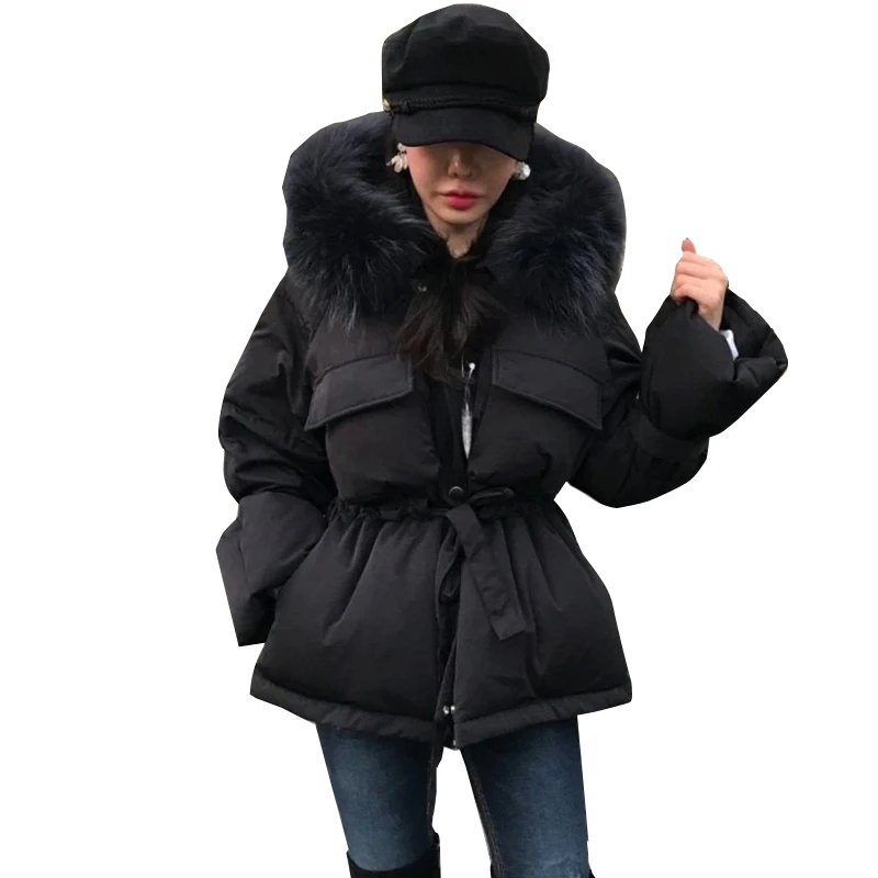 

2019 New Fashion Winter Women Warm Thick Down Cotton short Jackets Plus Size Hooded Fur Collar Windbreaker Overcoats cc1129