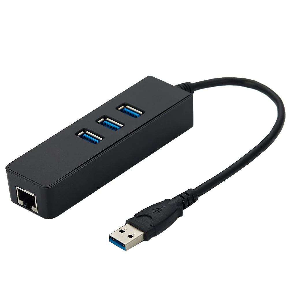 Сетевой адаптер RJ45 LAN, стабильные аксессуары, 3 порта, гигабитный Ethernet, Быстрый USB 3,0, проводной ноутбук