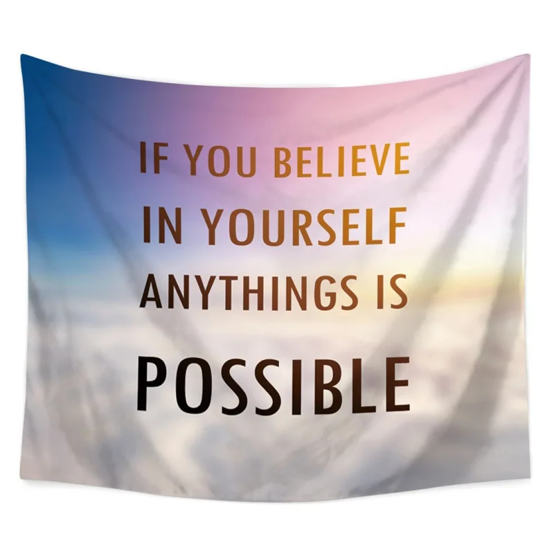 

Quotes On Landscape Inspirational Motivational Tapestries Polyester Fabric Hippie Bohemian Print Home Decor Wall Hanging