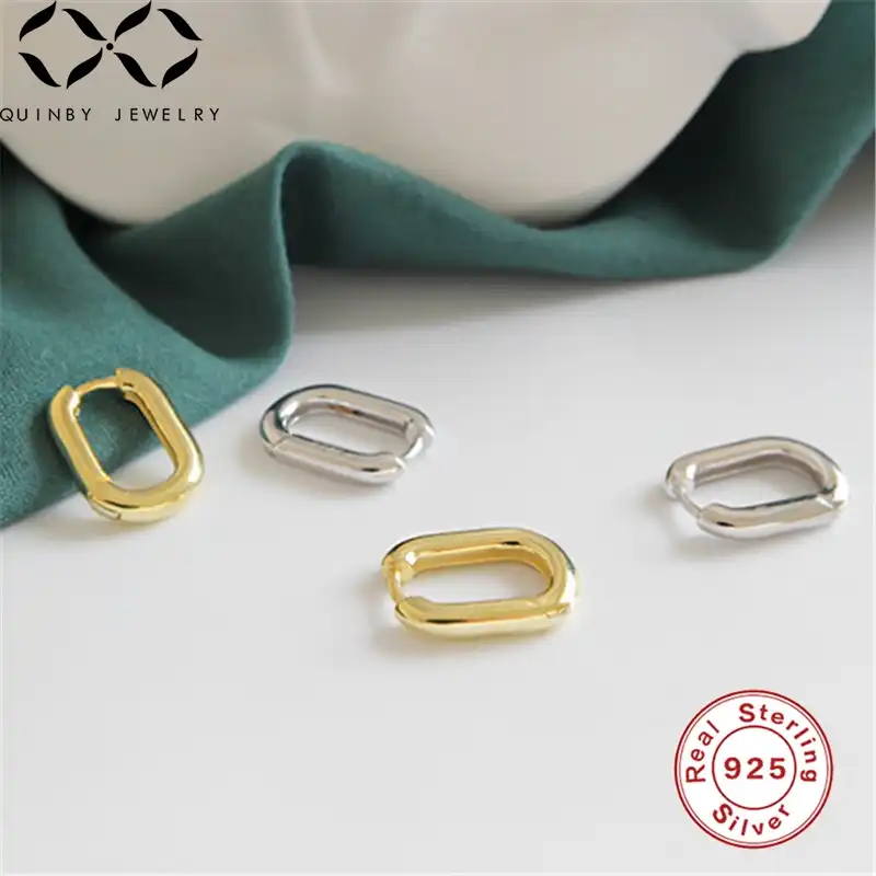 Куинби серьги из стерлингового серебра 925 пробы для женщин минимализм геометрические серьги-кольца ретро вечерние aretes девушка подарок круглые серьги-обручи Q5