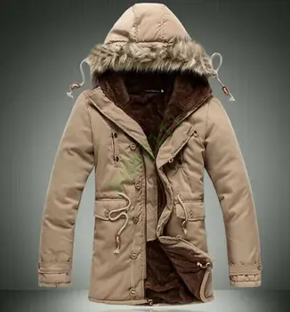 

Mens Stylish Warm Military Fur Hooded Coat Winter Thicken Cotton Jacket Outwear