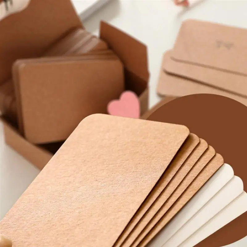Tarjeta de papel Kraft blanca, 1000 Uds., tarjetas de negocios delicadas, tarjetas de palabra, marcapáginas para mensajes, tarjetas de regalo