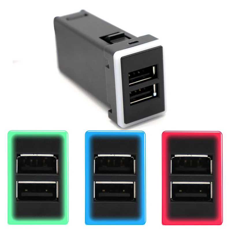 

DC12-24V QC3.0 Быстрая зарядка 5 В/3,1 А, Автомобильное Универсальное зарядное устройство с двумя USB-портами и кабелем Plug & Play для Toyota светодиодный светодиодным индикатором