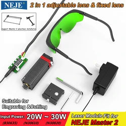 NEJE – Kit de Module Laser 20W, Module de découpe et de gravure, tête Laser 450nm, lumière bleue avec Modulation TTL / PWM pour la création de bricolage 