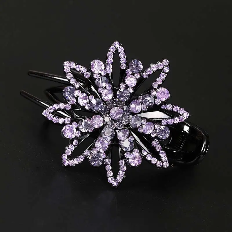 Violet F Корейская мода заколка для волос с кристаллами женские заколки для волос топ боковой зажим Стразы зажим «утиный клюв» ювелирные изделия для волос девушка аксессуары для волос - Цвет: Violet F