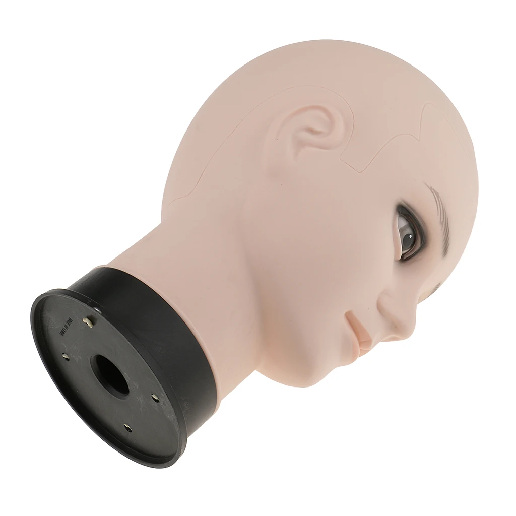 Male Mannequin Head for Wigs Making Wig Display Practice Training Styling Bald Manikin Cosmetology with Mount Hole