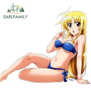 

EARLFAMILY 13cm x 11.2cm Anime Mahou Shoujo Lyrical Nanoha Sexy Girl Fate Testarossa Decal Motorcycle Car Sticker Accessories