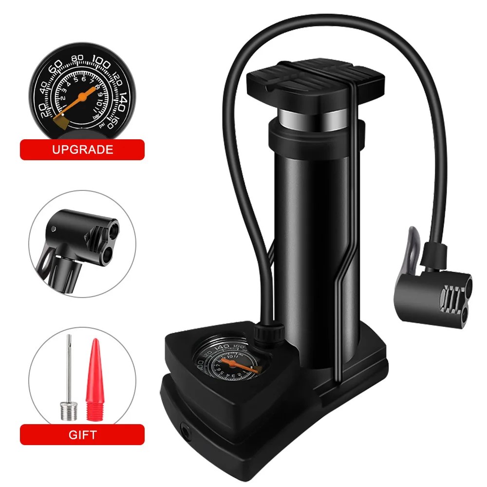 Upgrade Pressure Высокое давление велосипедный насос с манометром складной воздушный насос портативный активированный вентилятор шины универсальный совместимый велосипед - Цвет: Upgrade Pressure