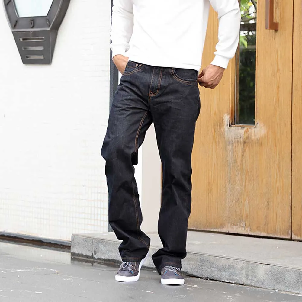 New Fashion Straight Denim Men's Casual Jeans Loose Baggy Harem Trousers Cotton Wide Leg Pants Streetwear Plus Size Clothing