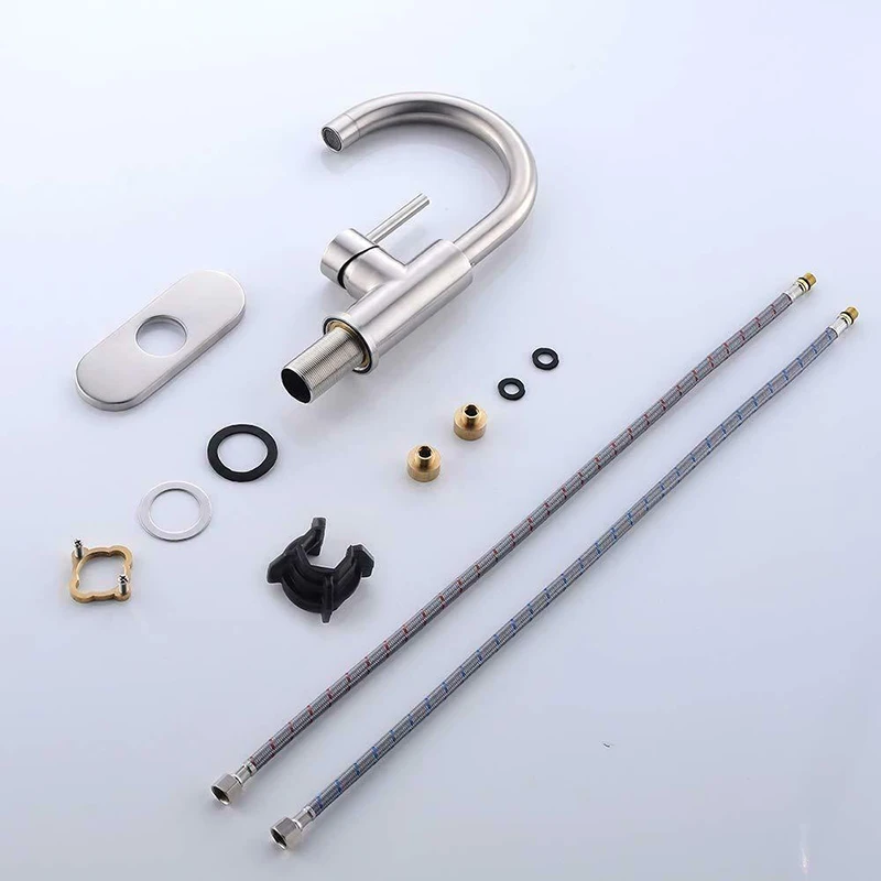 

Kitchen Faucets Single Handle Kitchen Tap Single Hole Stainless Steel 360 Degree Water Sink Mixer Tap