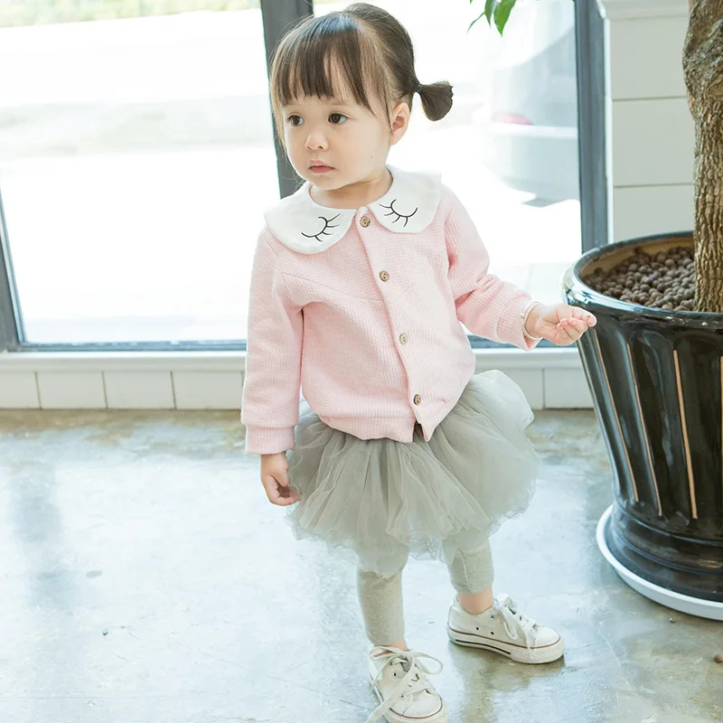 

A mu hou New Products Childrenswear Infants Spring And Autumn Cardigan Korean-style Baby Eyelash Coat