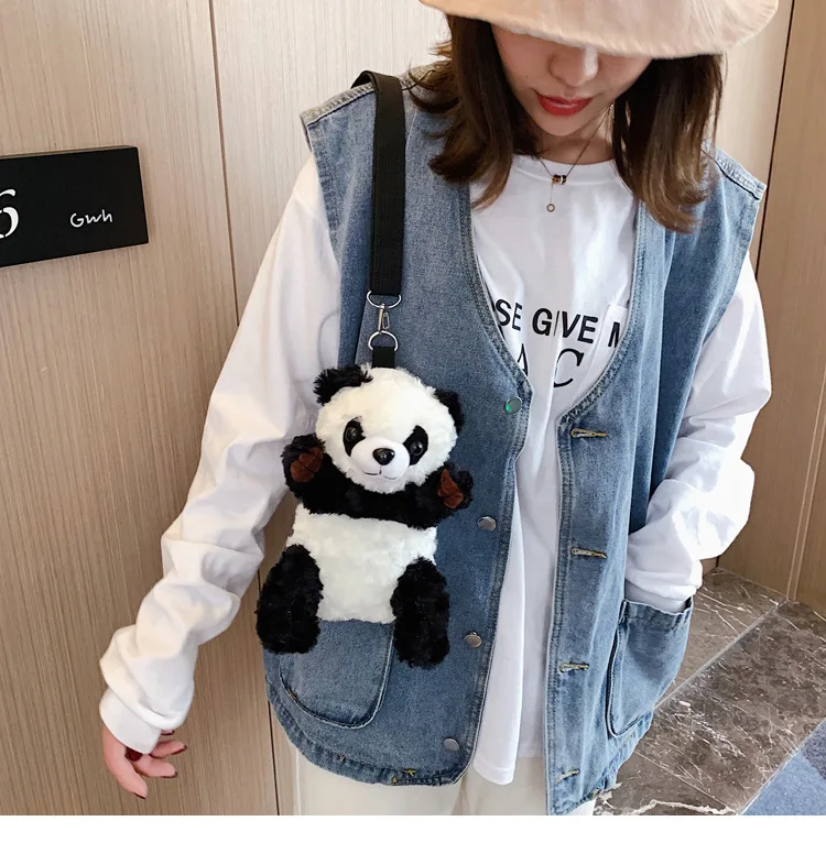 Girl Plush Stuffed Cute Panda Bag Makeup Bear Cat Knapsack Soft Pillow Woman Animal Lady Backpack Baby New year Gift Kids Toys (7)