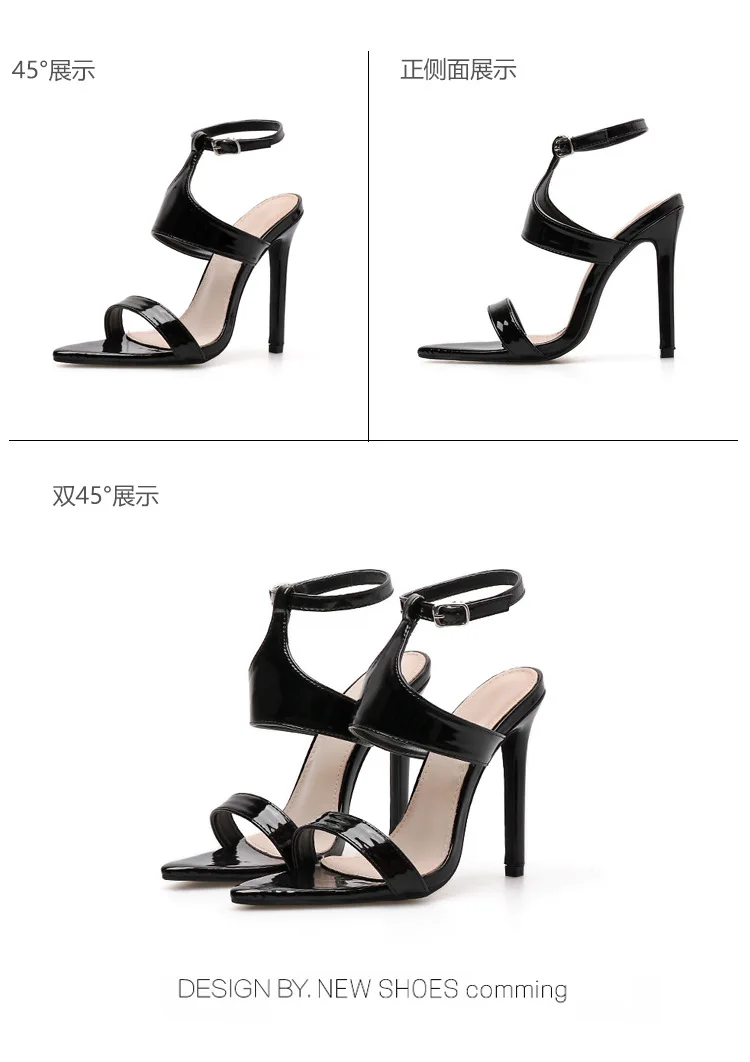 Fashion Novelty Summer High Heels Party Sandals Ankle Strap Front Rear Strap Thin Heels Women Shoes Buckle Solid Ladies Sandals