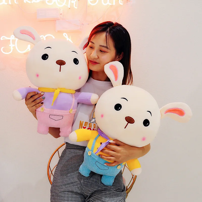

2019 New Style Candy Bunny Plush Toy Doll Suspender Strap Rabbit Doll Pajama Pillow