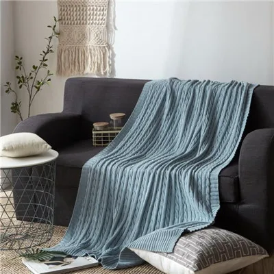 

Cotton Blanket Chunky Knit Blanket Sofa Blanket Office Nap Blanket Towel Summer Air Conditioning Blankets for Beds