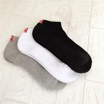 

White Women Socks Letter Sock Woman Standard Solid Color Unisex Short Funny Cotton Novelty Ladies Sox Spring Female Trendy Meias