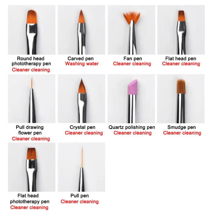 Nail Art Окрашенные Ручки кисти наборы с десяти сменные головки ручки V9-Drop