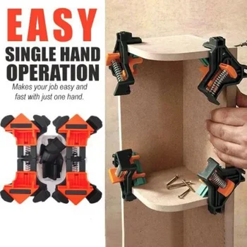 

4X Woodworking 90° Right Angle Picture Frame Corner Clamp Clip Holder Tool Set ^