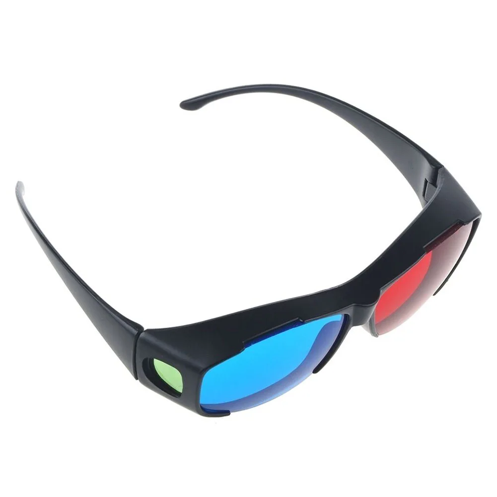 2PCS Cinema Movie Universal Ultra Clear Game Dimensional Anaglyph Virtual Easy Wear 3D Glasses TV Red Blue Black Frame Fashion