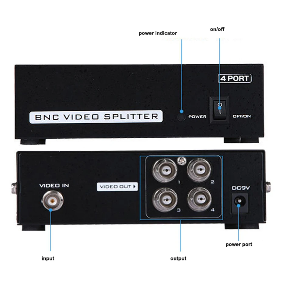 Активный сплиттер BNC для видео композитный конвертер CCTV DVR 1X4/1X8 переключатель