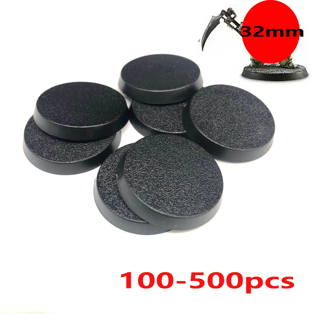32mm Juego de miniaturas de plástico redondo Bases para juegos de guerra/100/200/300/400/500 Uds