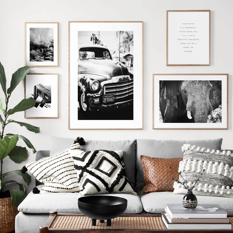 

Elephant Car Vintage Poster Abstract Wall Art Print Canvas Painting Nordic Posters And Prints Wall Pictures For Living Room Deco