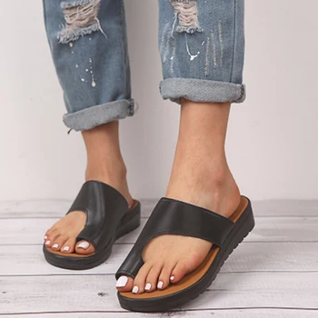 

2020 Women'S Shoes Summer Sandals For Women Slip-On Flat Sandals Wedge Comfortable Gladiator Sandals Women Footwear Plus Size 43
