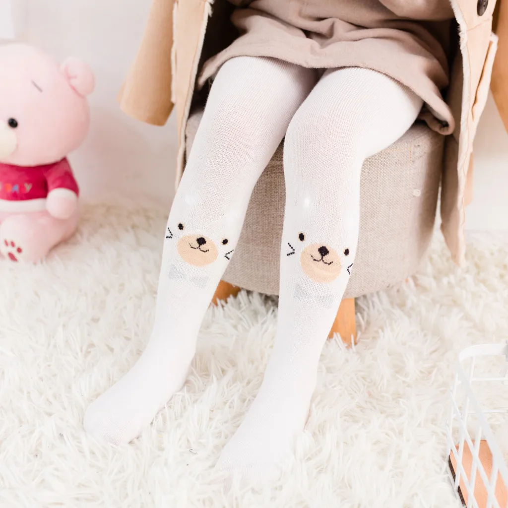 MUQGEW, мягкие хлопковые колготки для маленьких девочек Лидер продаж года, брюки с бантом новые стильные милые носки с изображением медведя теплые колготки