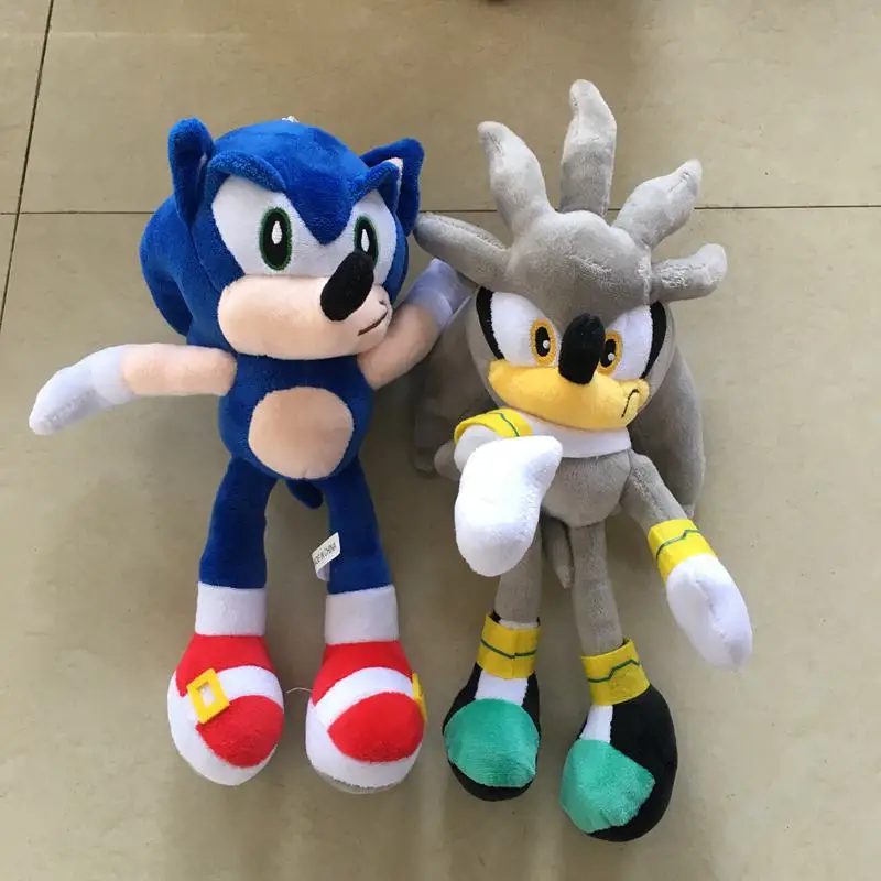 2 шт./компл. 28-30 см Sonic зубная щётка Ежик мягкие Животные плюшевая игрушка - Цвет: blue Gray