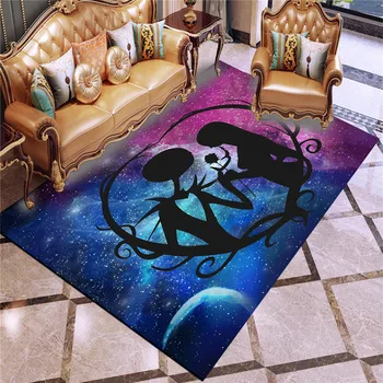 

Nightmare before Christmas Large Area Rug Carpets For Living Room Bedroom Anti-Slip Jack Sally Floor Mat Gifts Carpets Drop Ship