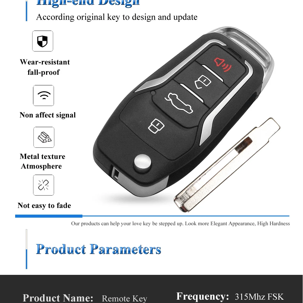 Chiave/Telecomando Per Per Hyundai Elantra Gt I30 Fcc Tq8rke-3f03 315 Mhz Fsk Id46 - Aggiornamento A Distanza Di 3 Pulsanti Panico Vibrazione Pieghevole Per - H24d5acd8b7ec42f782b6b6a7b7dd395cs