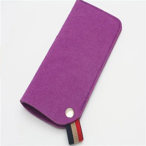 1 Piece Colored Simple Design Portable Sunglasses Cases Felt Bags Glasses Bags Pouch Boxes Storage Eyewear Reading Glasses Tools - Цвет: purple