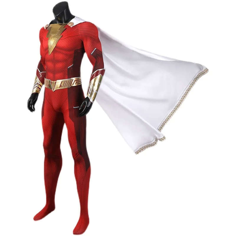 Movie Captain Shazam Cosplay William Cosplay Costume Halloween Uniform Superhero Jumpsuit Shazam Fury of the Gods - AliExpress