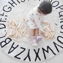 Горячая Распродажа Модный креативный 26 буквенный круглый коврик детский игровой коврик палатка коврик Детская комната мягкие украшения