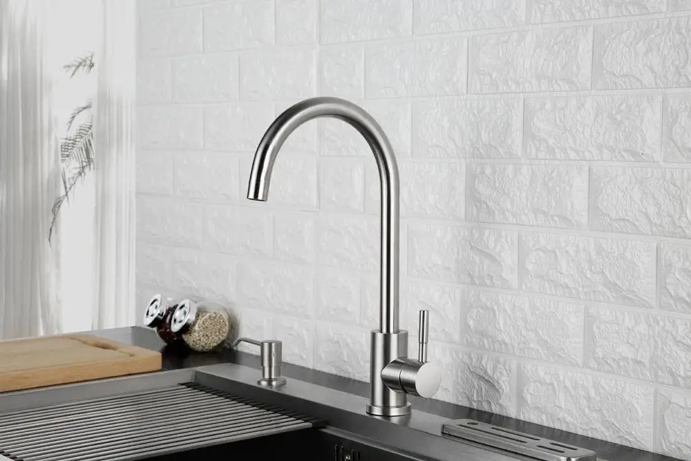 Kitchen Faucet 360 Degree Swivel Stainless Steel Kitchen Sink Faucet Single Handle Hot and Cold Mixer Sink Faucet (4)