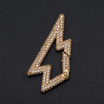 

18x38mm Lightning CZ Snap Hook Lock diy Jewelry Clasp Wholesale Bulk Orders Discount OEM Order Accept Trendy Style Clasps