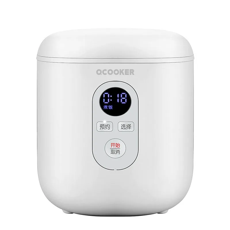 Kbxstart 1.2L рисоварка электрическая мини-плита умная Мультиварка антипригарная сковорода поддерживает назначение времени с ЖК-дисплеем - Цвет: Белый