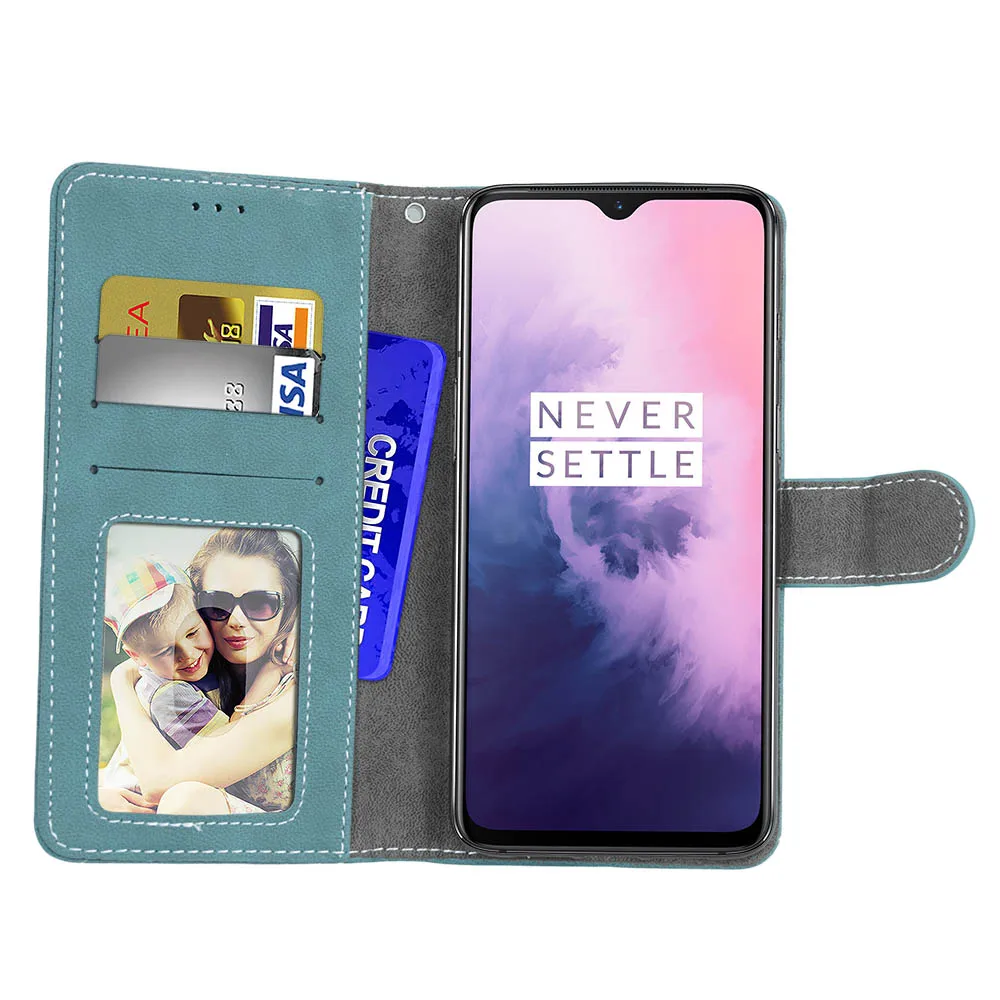 Excellent 100pcs/lot Vintage Scrub 3 card flip wallet leather cover case for One plus 5 5T 6 7 7 Pro Oneplus 5 5 T 6 7 7 Pro shell 52