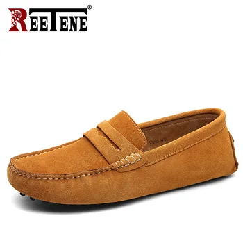 

REETENE Men Moccasin Loafers Fashion Flock Loafers Men Driving Shoes Men Casual Shoes Trainers Breathable Slip on Shoes