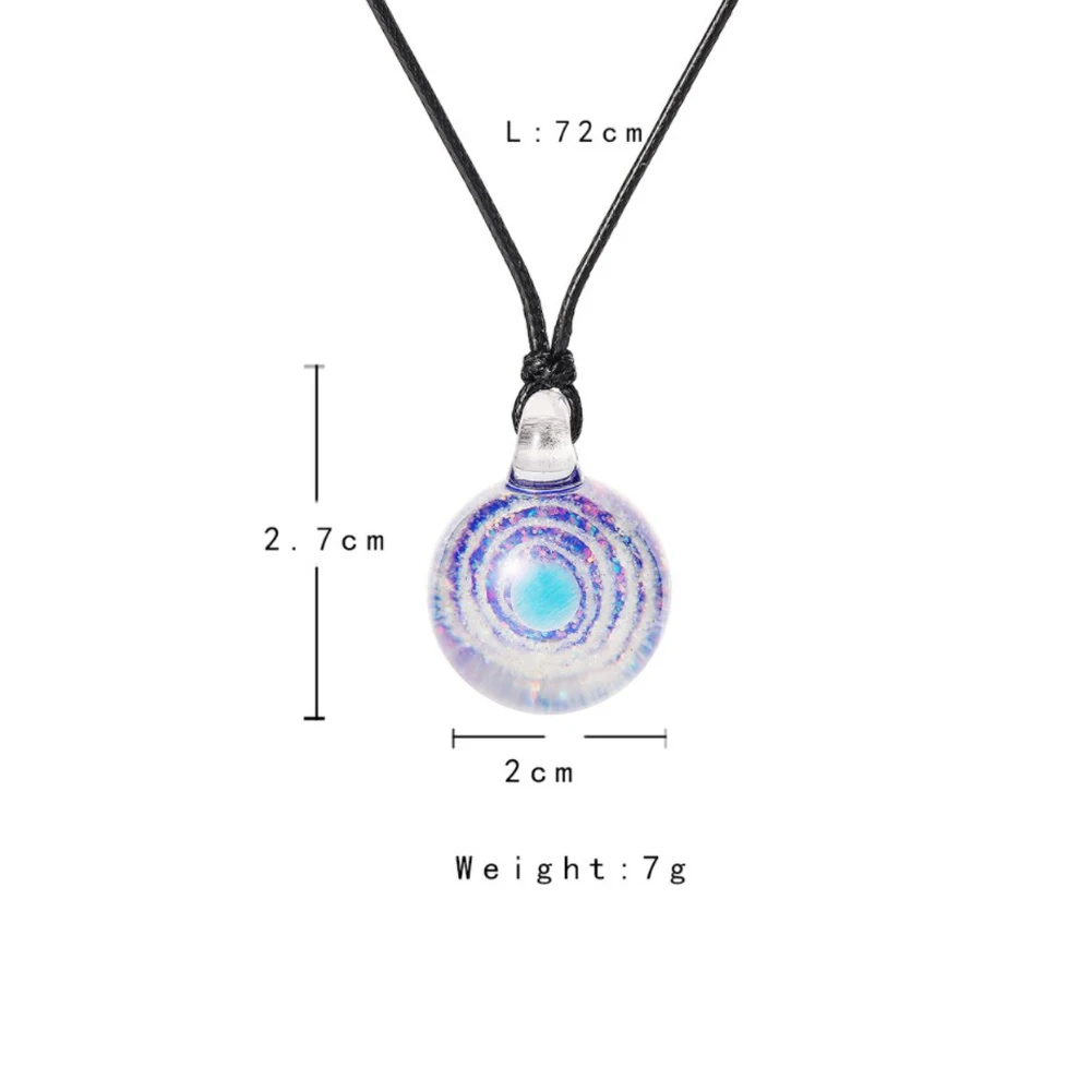 LeeSell Fashion Handmade Glass Ball Space Universe Necklace